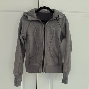 Lululemon Scuba Hoodie Zip Up Grey Stripped